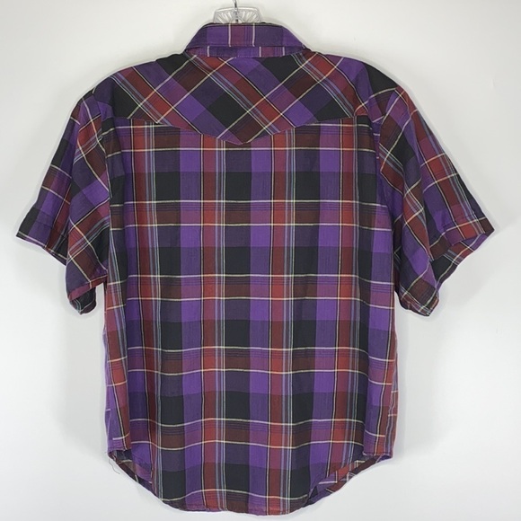 Vintage Bull Run Rugged Wear Plaid Short Sleeve Button Up Shirt XL - Picture 2 of 5